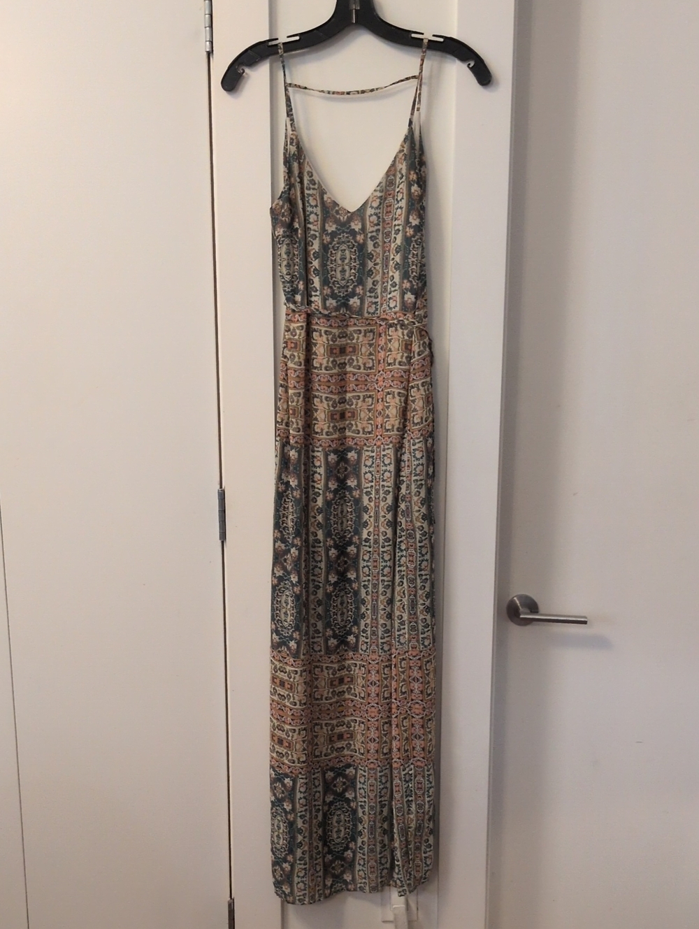 Forever 21 Bohemian Maxi Dress in Olive Green, Cream, and Rust